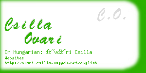 csilla ovari business card